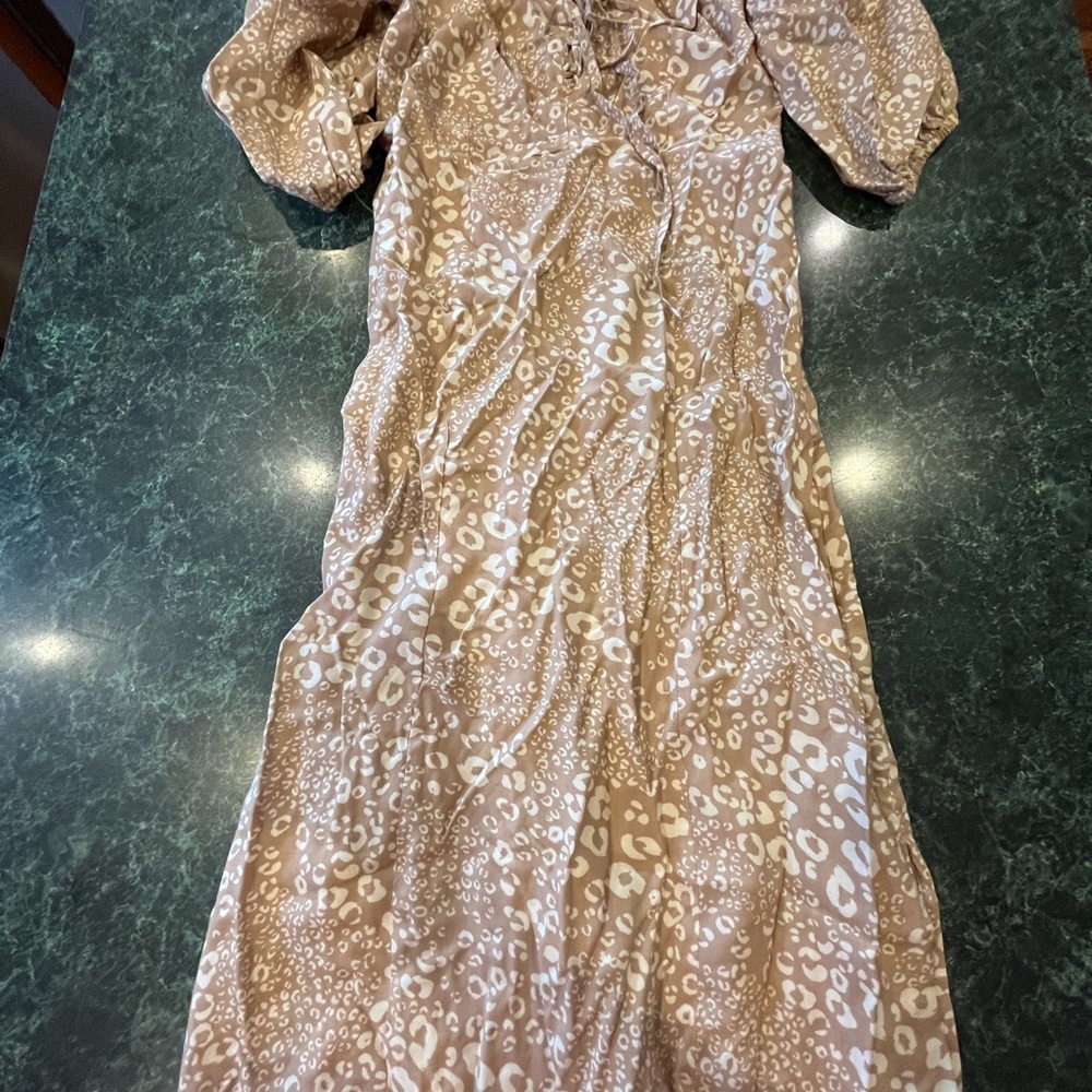 Stylish Tan Leopard Print Dress